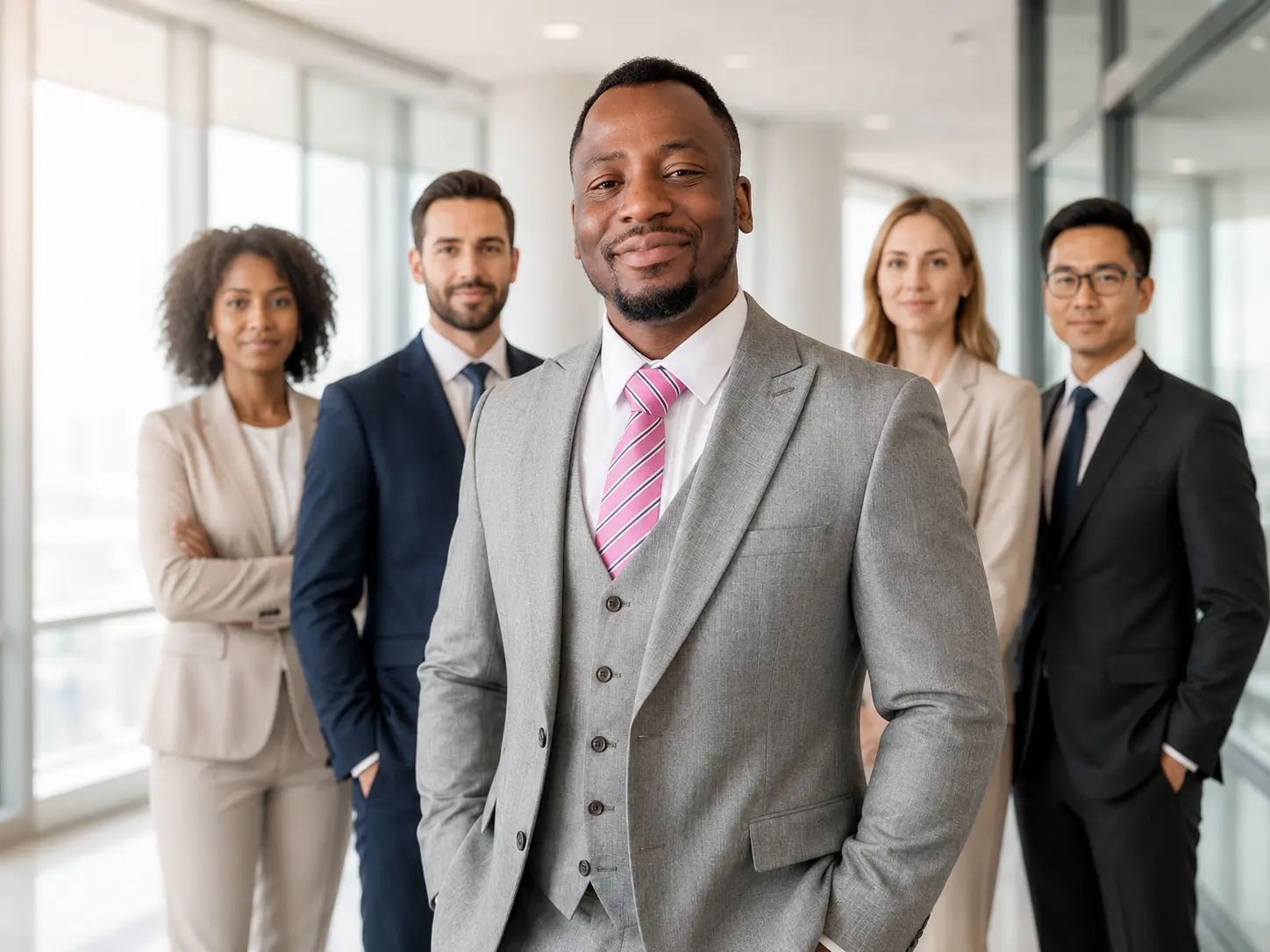 Gabriel Topman working with a corporate team